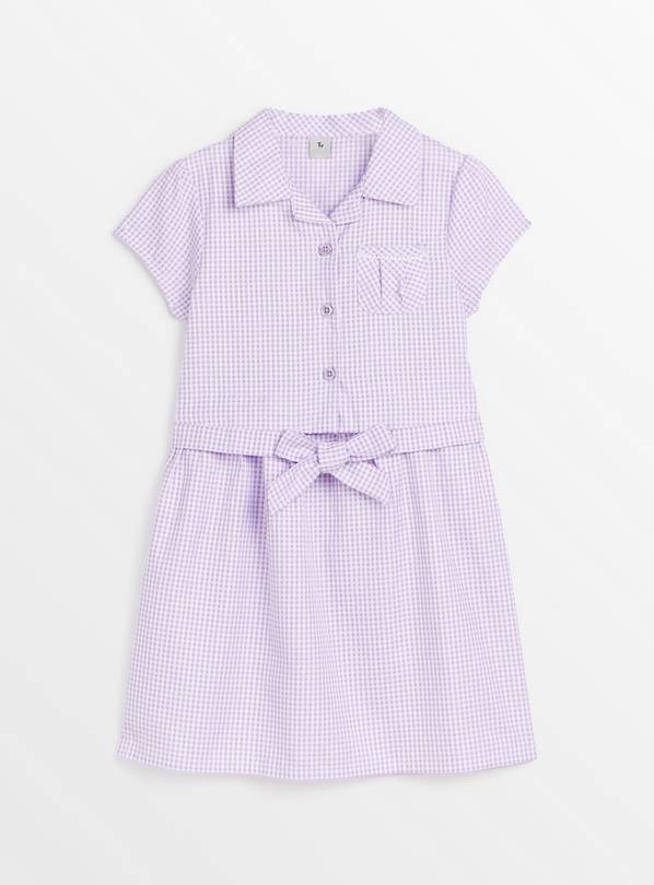 Girls purple hot sale gingham dress