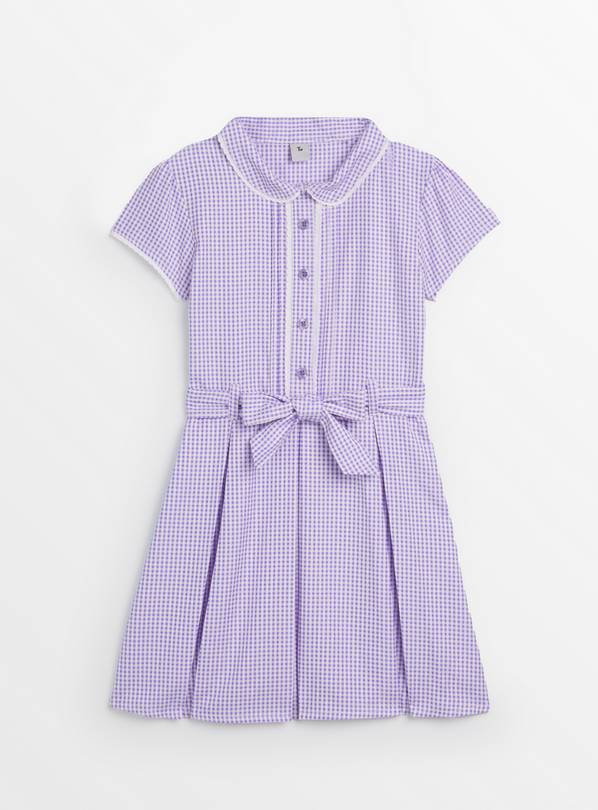 Purple and white store gingham school dress