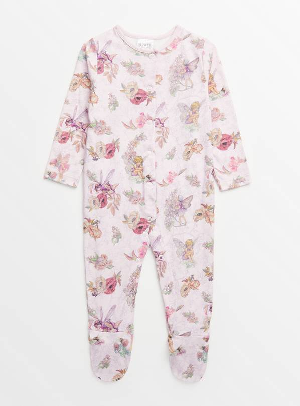 Flower Fairies Purple Floral Sleepsuit  Up to 1 mth