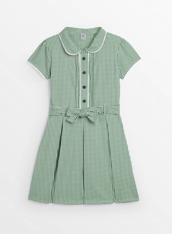 Green and white gingham best sale school dress