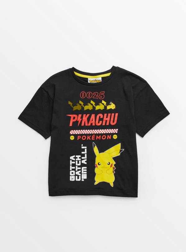 Pokemon Pikachu Black Graphic T-Shirt 12 years