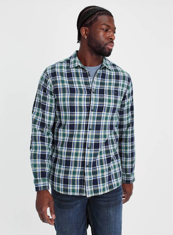 Buy Green & Blue Brushed Check Shirt XL | Shirts | Tu