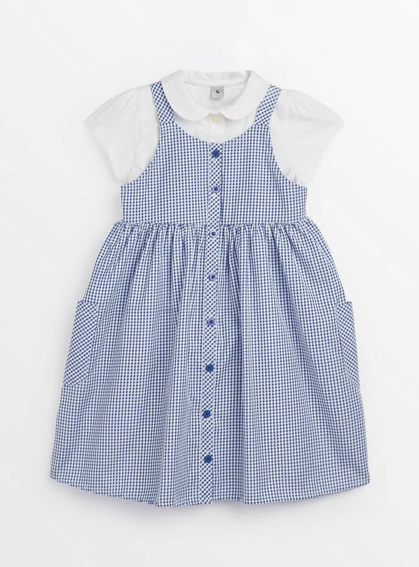 Buy Blue Gingham Dress & Top Set 5 years | School skirts | Tu