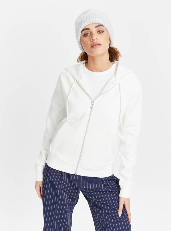 Cream Zip-Through Hoodie M