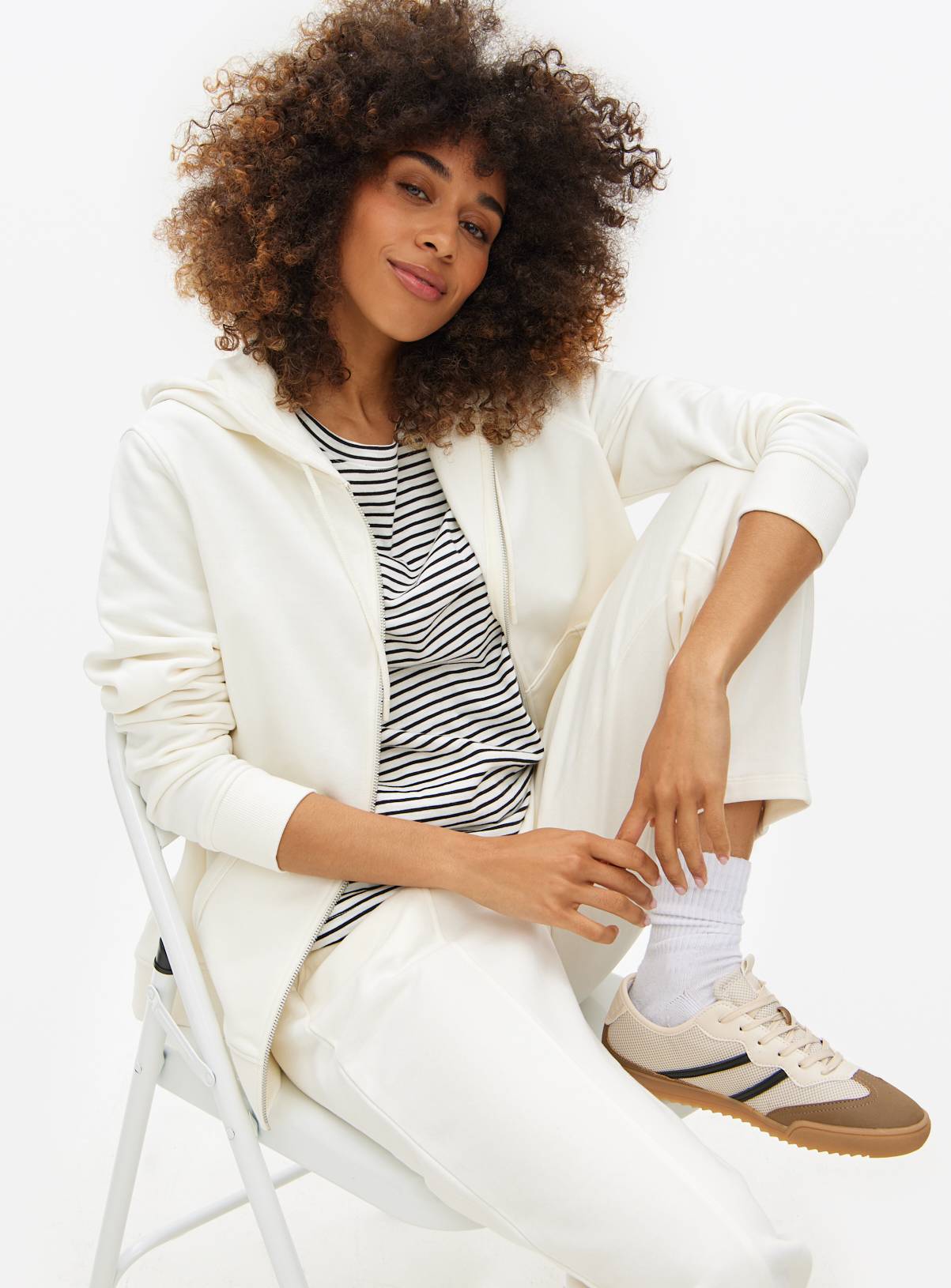 Cream Zip-Through Hoodie XXL - Image 1