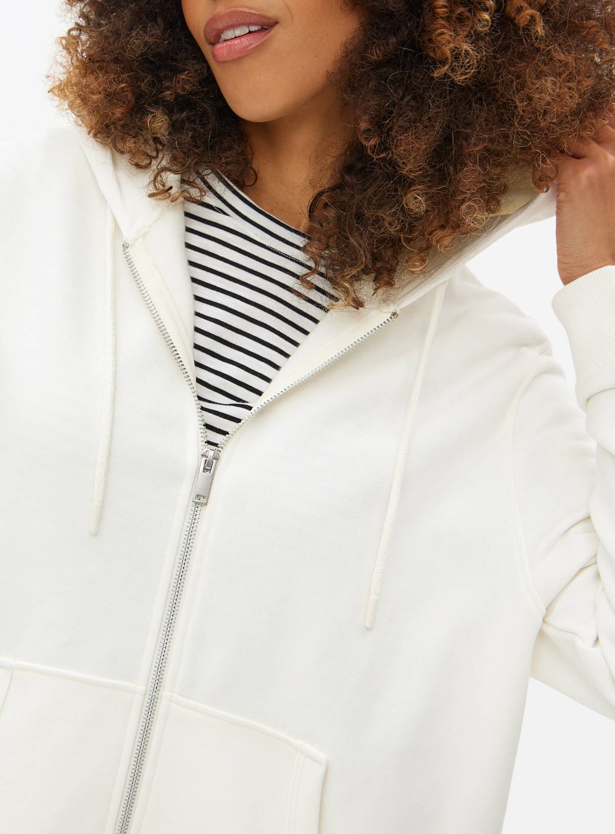 Cream Zip-Through Hoodie XXL - Image 3