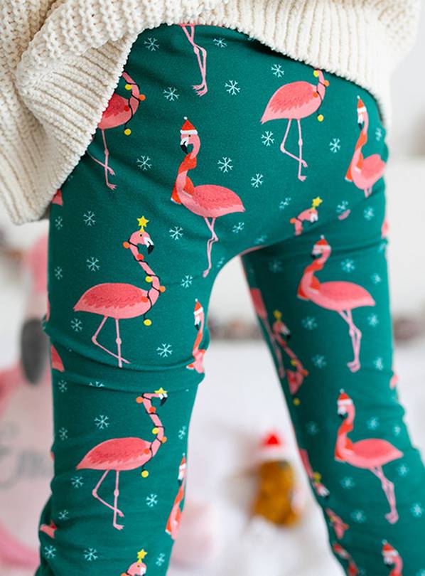 Womens Flamingo Leggings Funny Cute Tropical Vacation Palm Tree Yoga Pants  For Ladies 