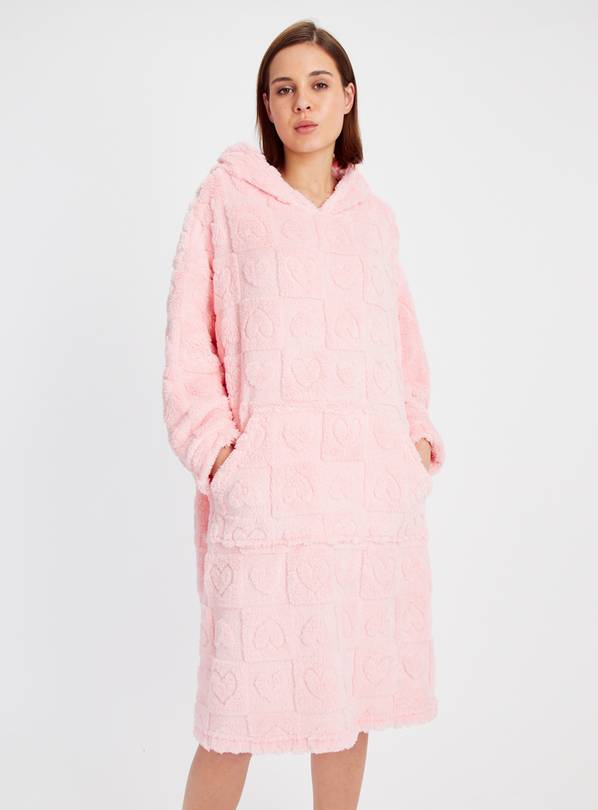 Buy Pink Valentines Heart Embossed Hooded Blanket L, Dressing gowns