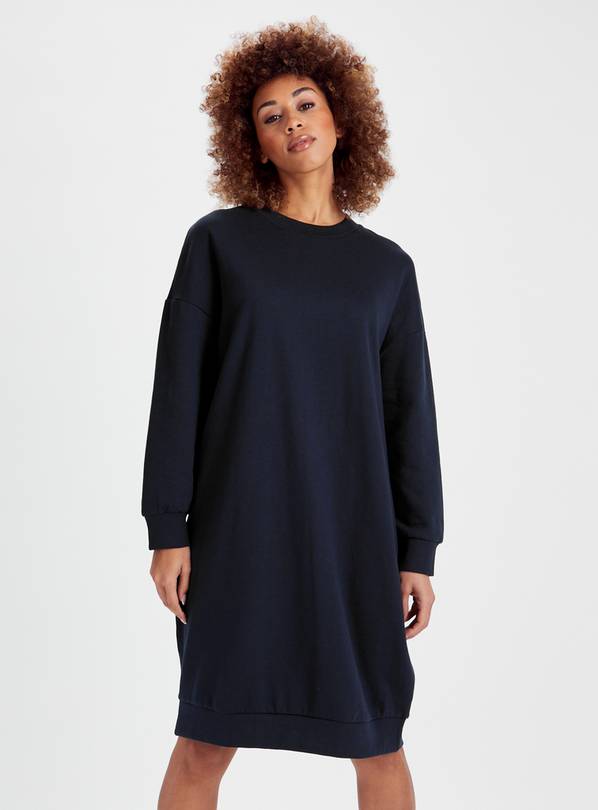 Navy blue clearance sweatshirt dress