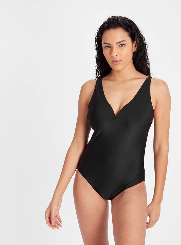 Black V-Neck Swimsuit 20