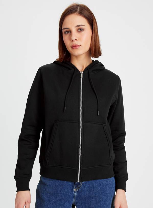 Buy Black Zip-Through Hoodie L | Hoodies and sweatshirts | Tu