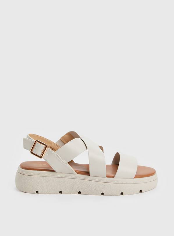 Cream Comfort Wedge Sandals 4