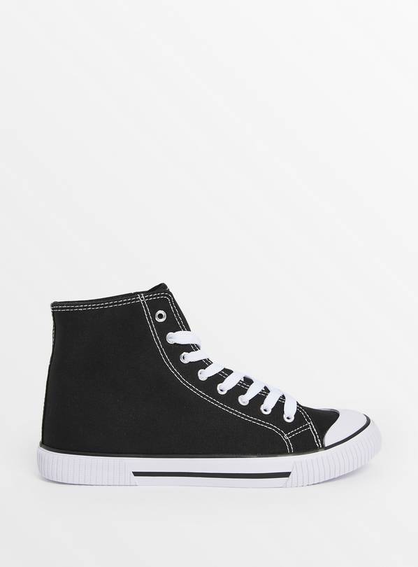 Black Canvas High Top Trainers