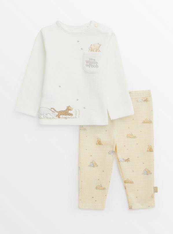 Buy Winnie The Pooh Yellow Waffle Pyjamas Up to 3 mths