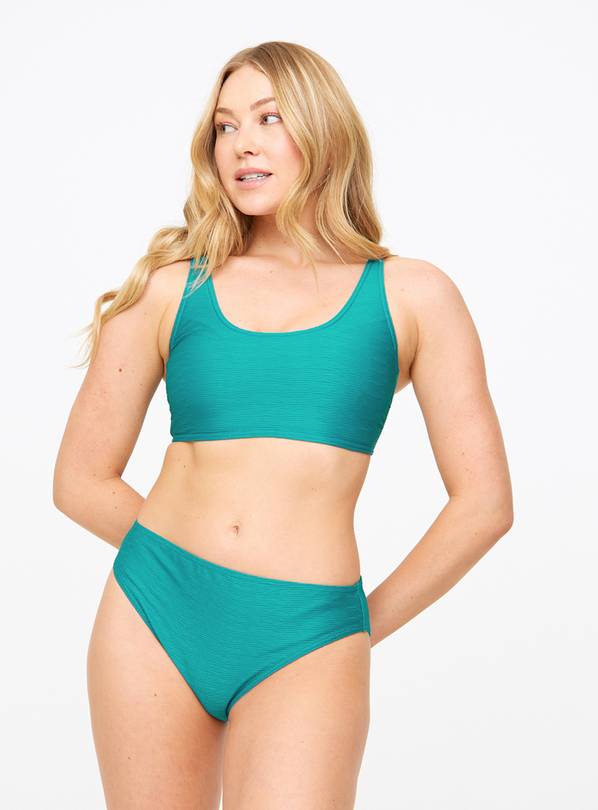 Teal Textured Bikini Bottoms 16