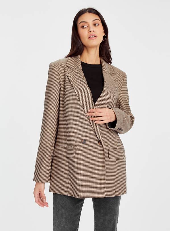 Brown Mini Houndstooth Blazer 14