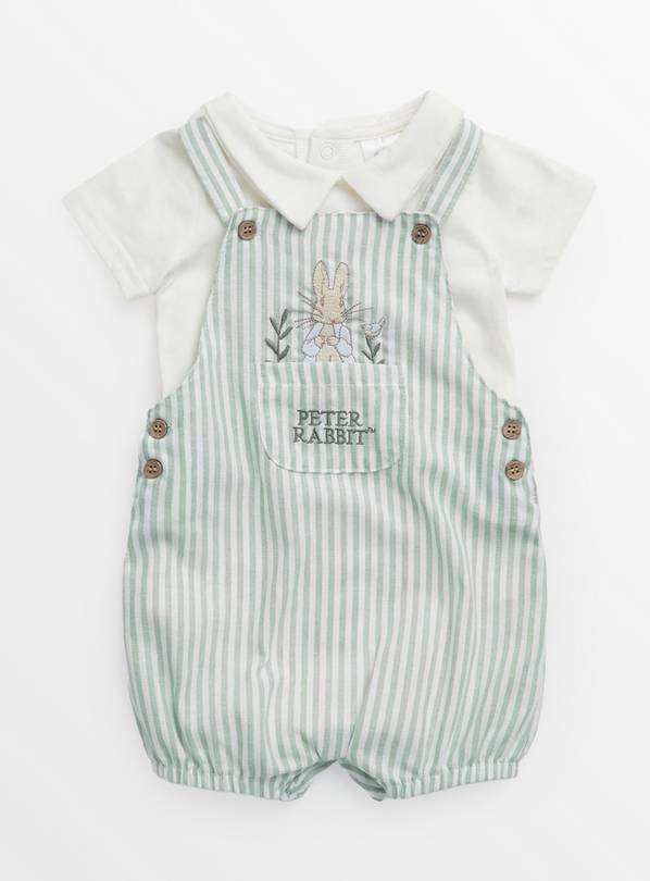 Peter Rabbit Green Bibshorts & Bodysuit 9-12 months