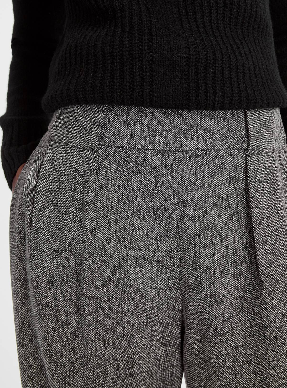 Grey Salt & Pepper Wide Leg Trousers 12R - Image 3