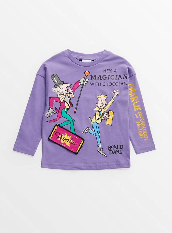 Roald Dahl Purple Willy Wonka Long Sleeve Top 3-4 years