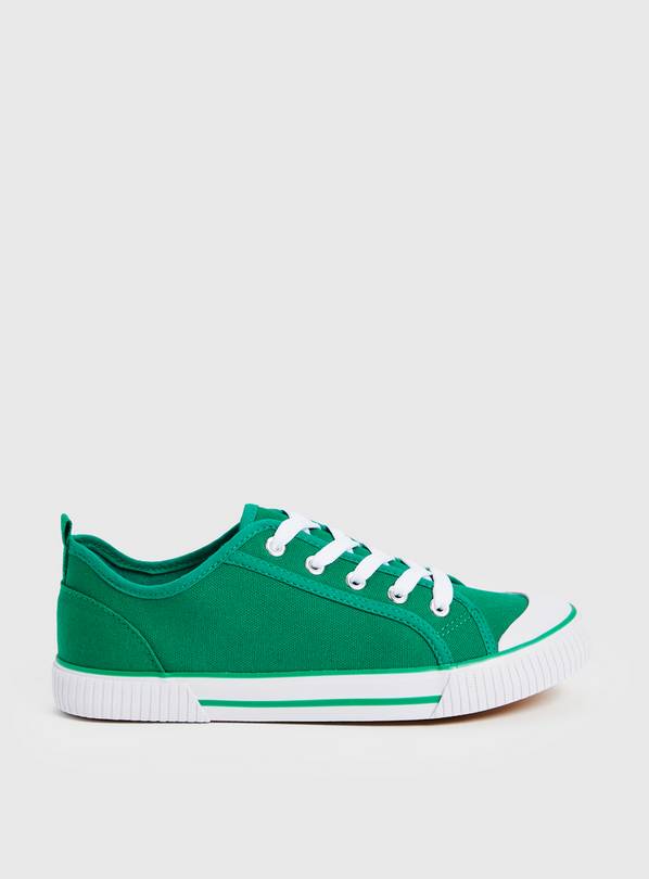 Buy Green Eyelet Canvas Lace Up Trainers 6 Trainers Tu