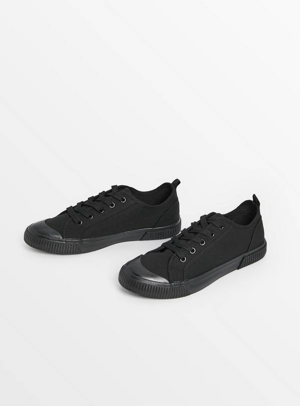 Buy Black Canvas Lace Up Trainers 3 Shoes Tu