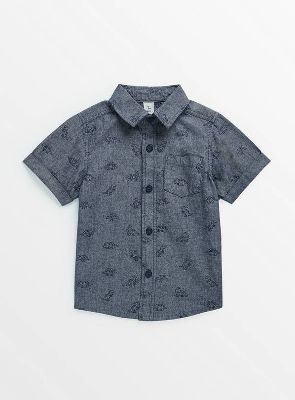 Blue Dinosaur Chambray Coord Shirt 1.5-2 years