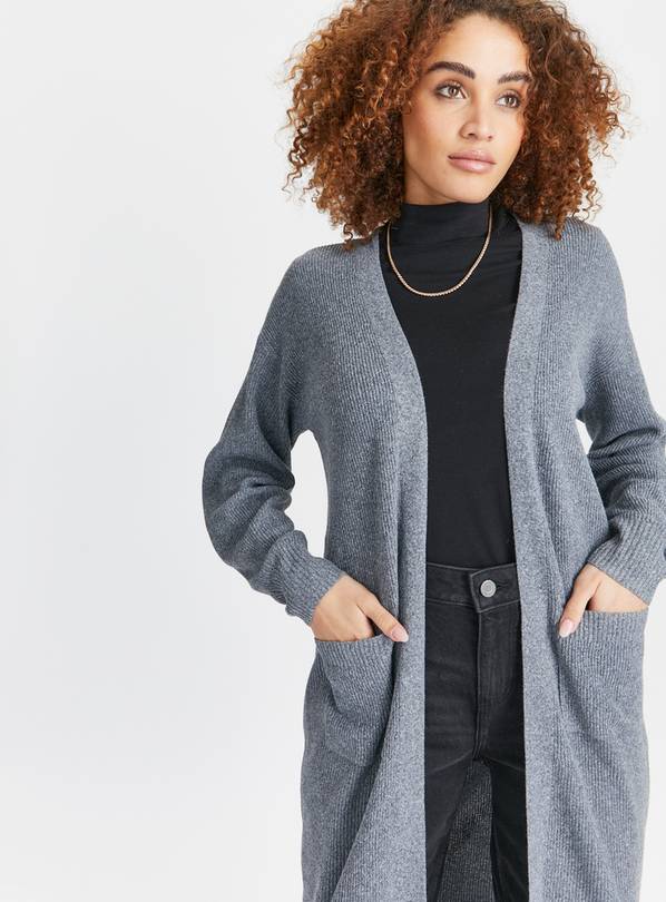 Long gray cardigan outlet sweater