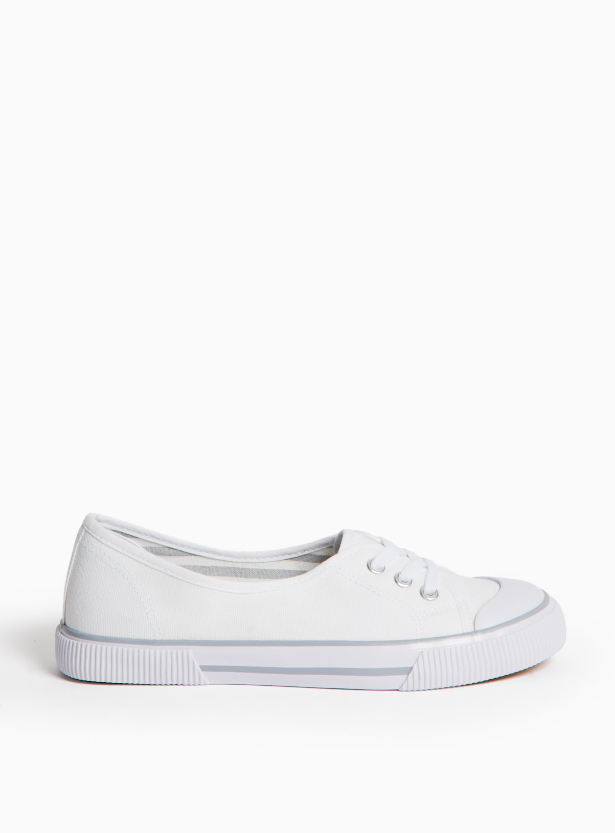 White Low Lace Canvas Trainers 8