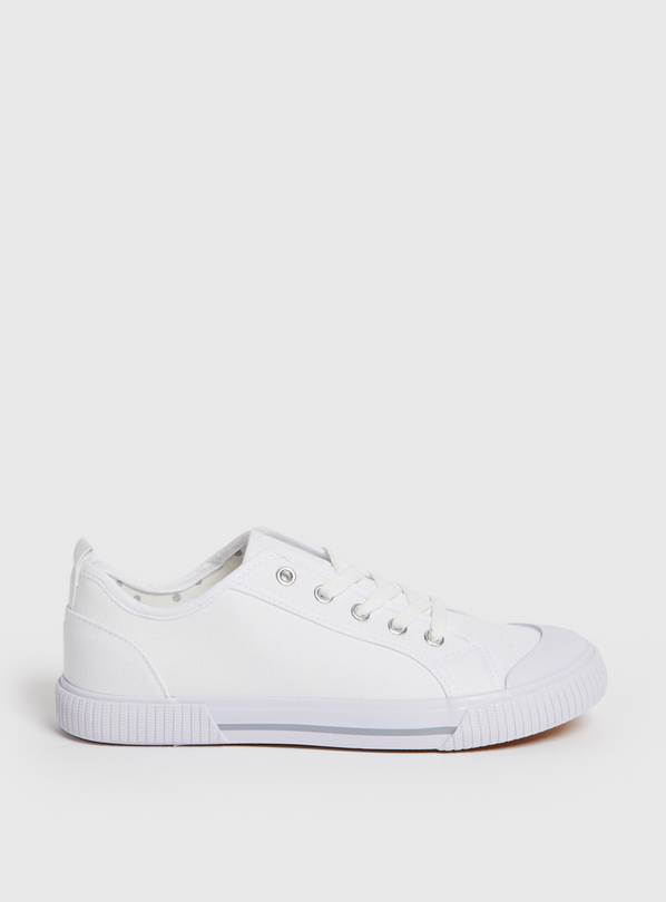 White Eyelet Canvas Trainer 7