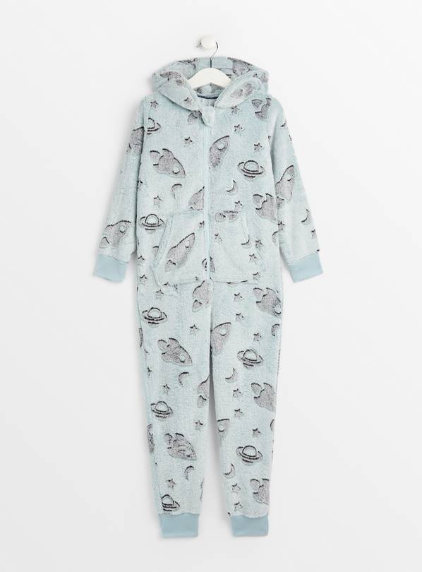 Buy Grey Space Glow In The Dark All In One 11 12 years Pyjamas