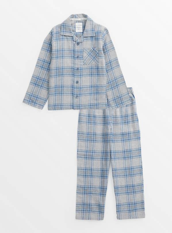 Kids' Mini Me Grey Check Traditional Pyjamas 1.5-2 years