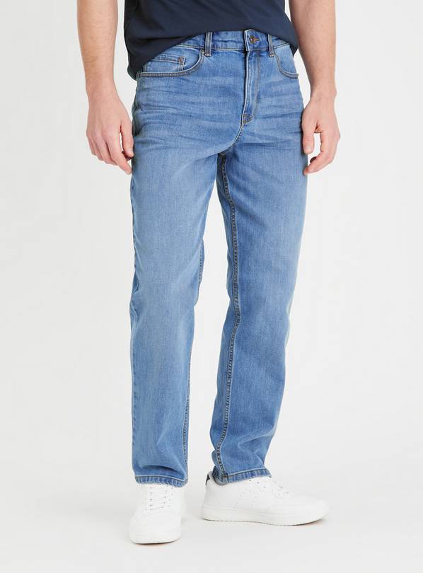 Buy Light Blue Wash Straight Leg Denim Jeans 36L | Jeans | Tu