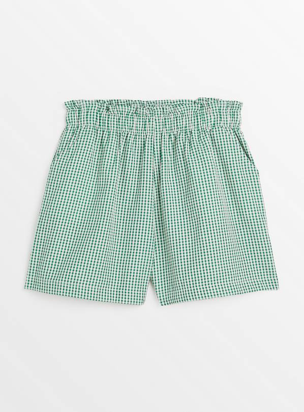 Green Gingham School Shorts 12 years