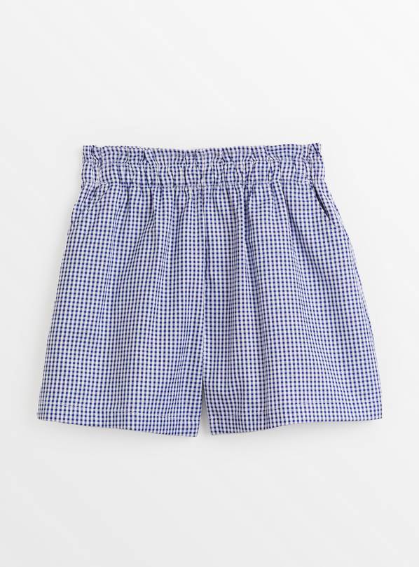 Navy Gingham School Shorts 4 years