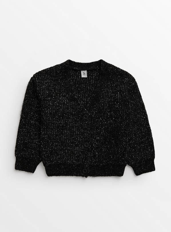 Buy Black Sparkle Cropped Cardigan 4 years | Jumpers and cardigans | Tu