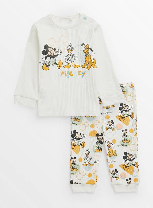 Cream Mickey Mouse Character Pyjamas 9-12 months