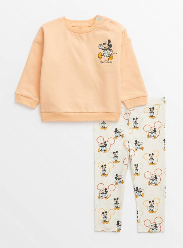 Mickey Mouse Orange Sweatshirt & Leggings Set 3-6 months