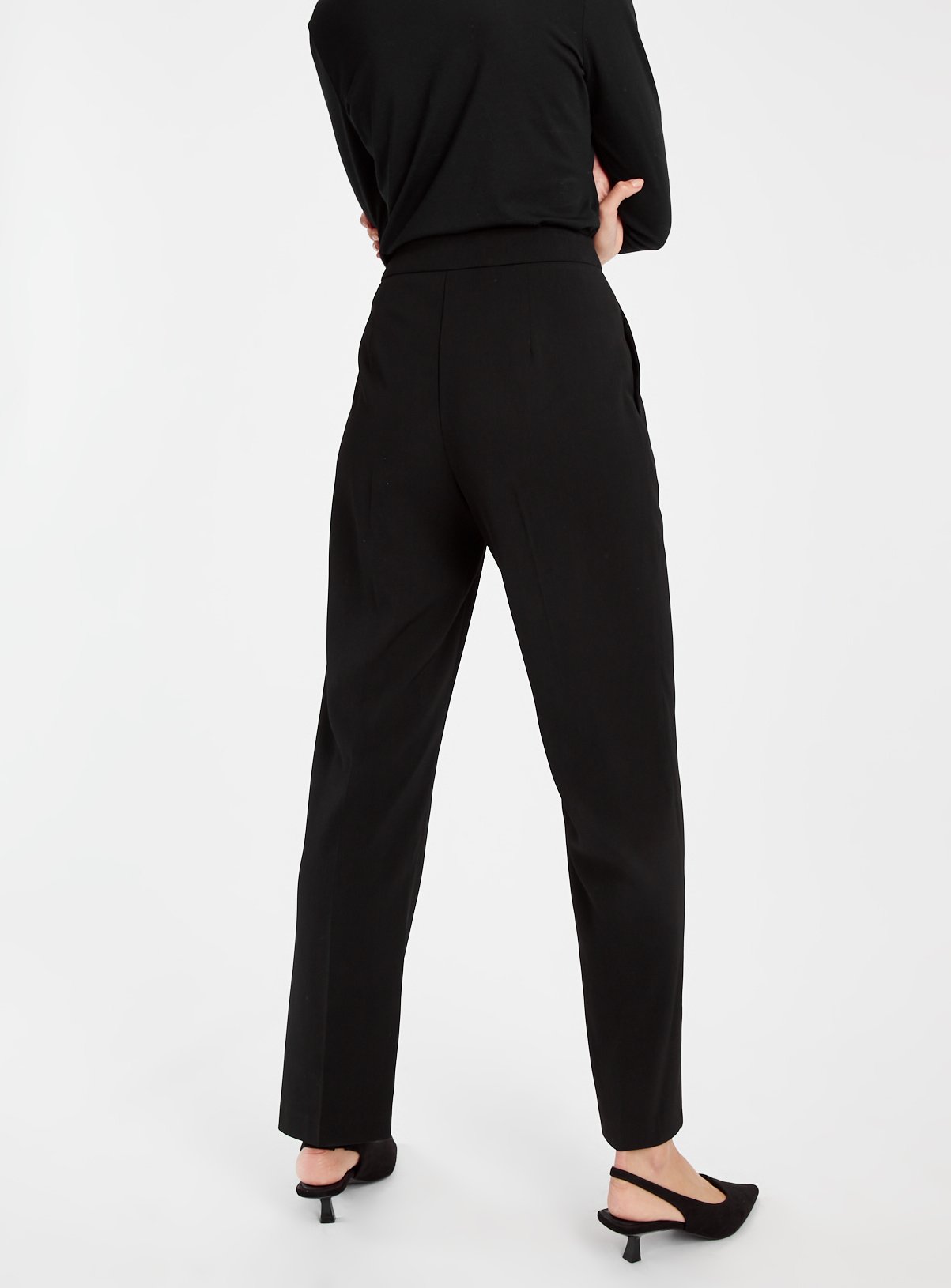 Black Pleated Straight Leg Trousers 18R - Image 4 thumbnail