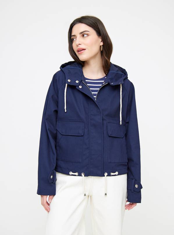 Navy Short Parka Jacket 12