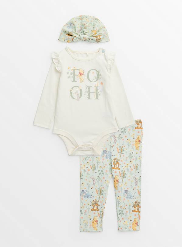 Buy Disney Winnie The Pooh Bodysuit, Leggings & Hat 9-12 months, Outfits  and sets