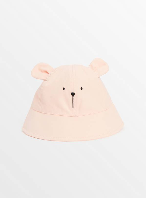 Pink Novelty Bear Bucket Hat 3-6 months