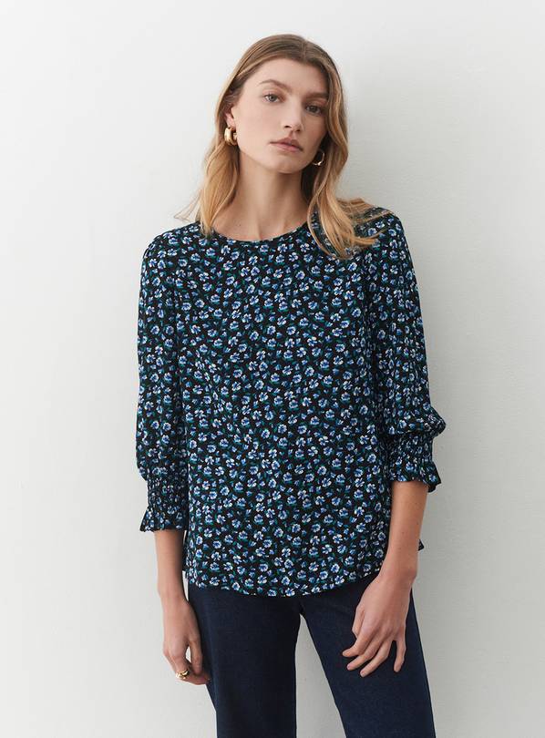 FINERY Blue Ditsy Jackie Blouse 16