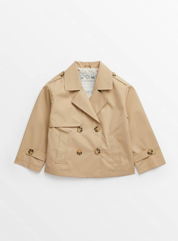 Stone Cropped Trench Coat  5-6 years
