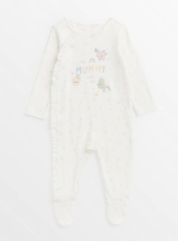 Pink Spot Mummy Slogan Sleepsuit 6-9 months
