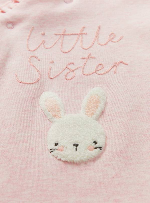 Buy Pink Bunny Little Sister Sleepsuit 9-12 months | Sleepsuits