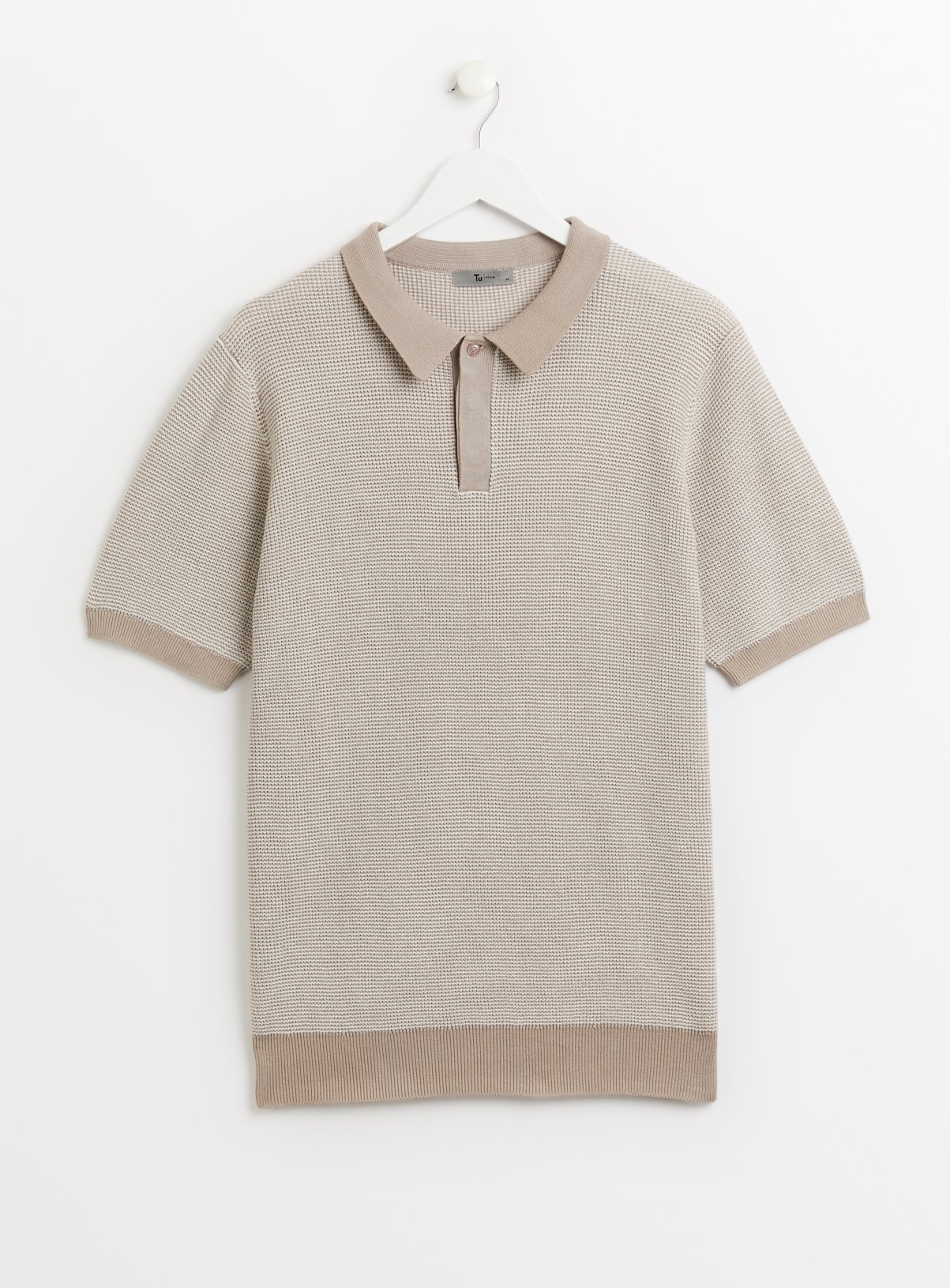 Stone Jacquard Stitch Polo Shirt XXXL - Image 3 thumbnail