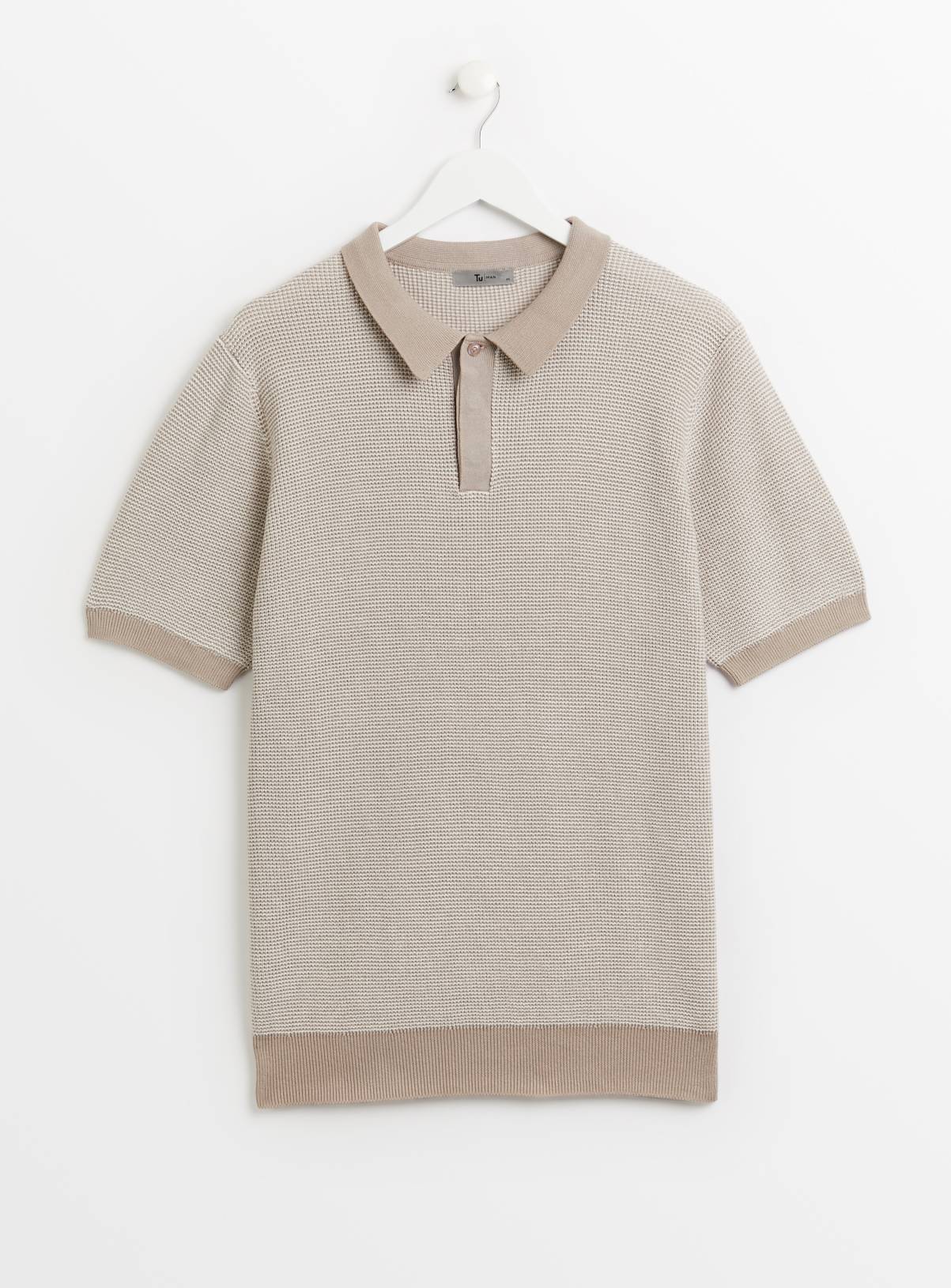 Stone Jacquard Stitch Polo Shirt XXXL - Image 3