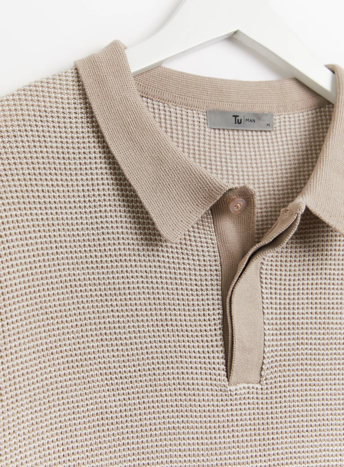 Stone Jacquard Stitch Polo Shirt XXXL - Image 4