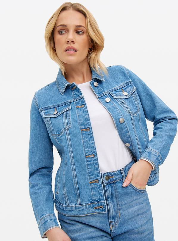 Midwash Cropped Denim Jacket, Womens Jackets