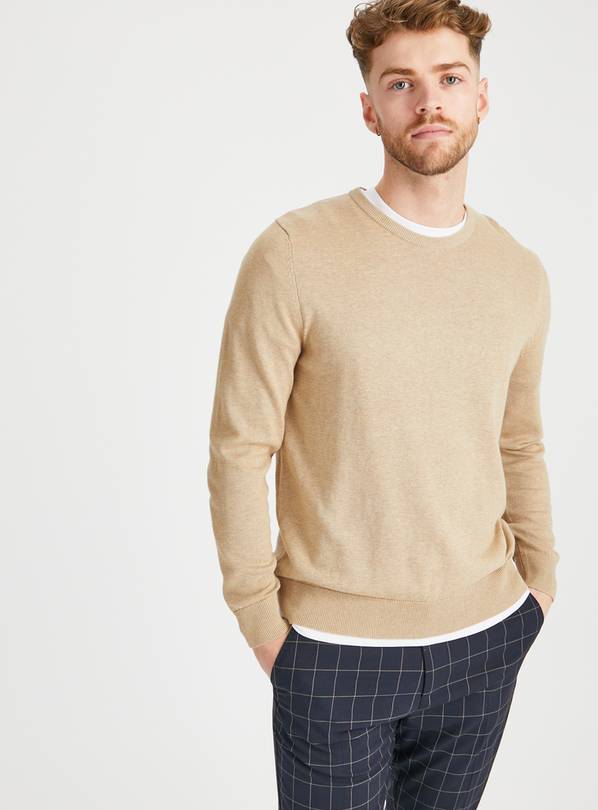 Stone Crew Neck Cotton Jumper M
